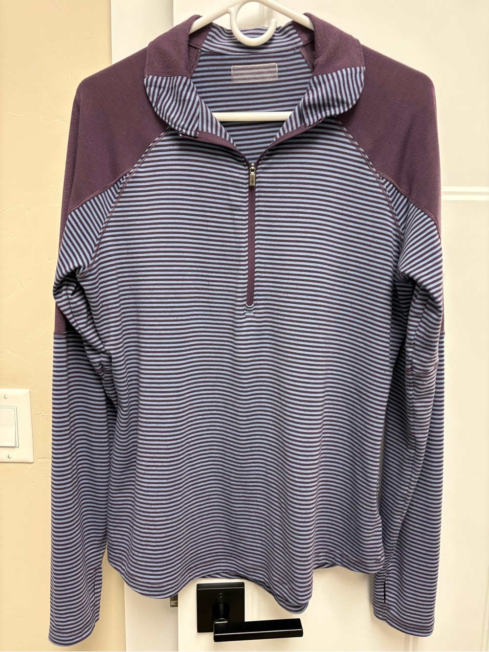 Columbia Women's Striped Half-Zip Pullover - Purple & Light Blue